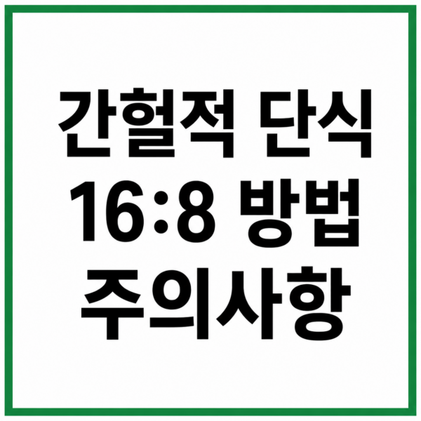 간헐적 단식 16:8 방법